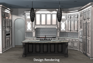 Kitchen Remodel 2D Design Rendering