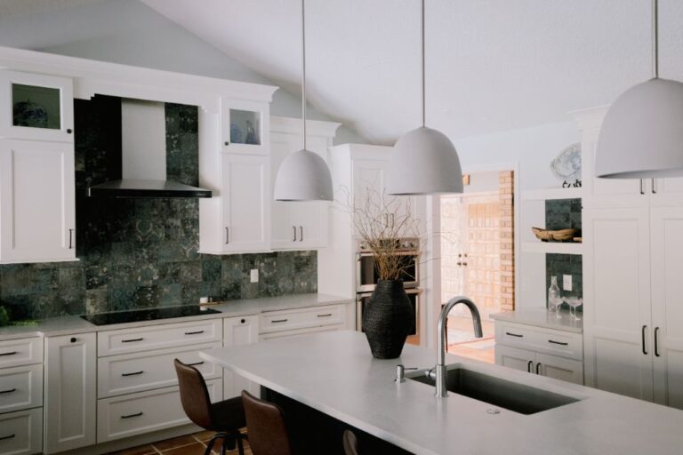 Pendants over island in kitchen by KBF
