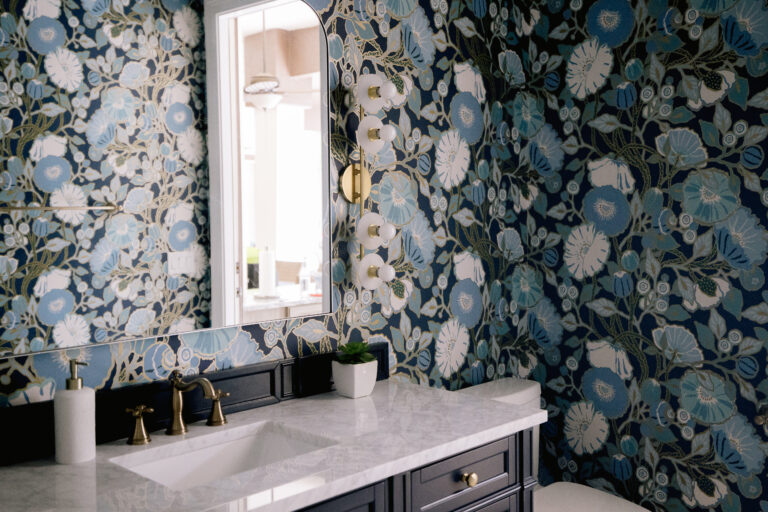 Bathroom Remodel with Wallpaper