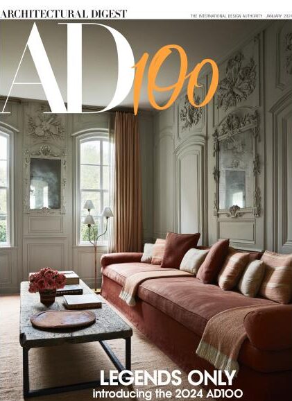 Architectural Digest January 2024 issue cover &mdash; the issue featuring KBF Design Gallery