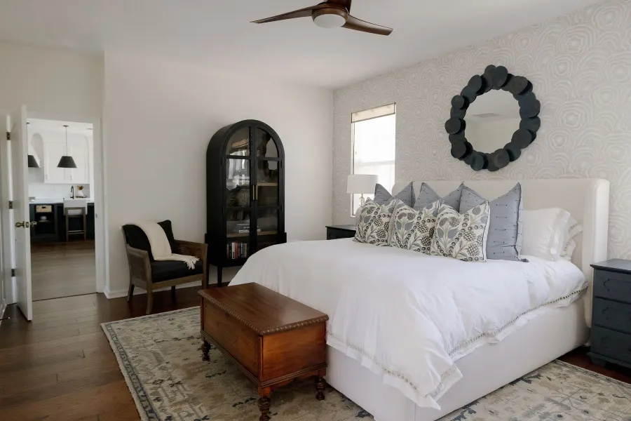The primary bedroom after completion
