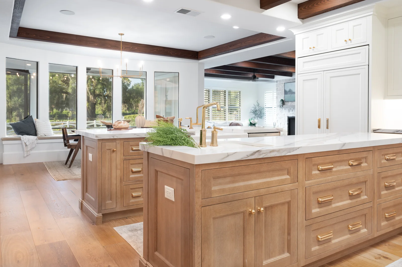 The open kitchen-to-great-room of the finished Windermere remodel
