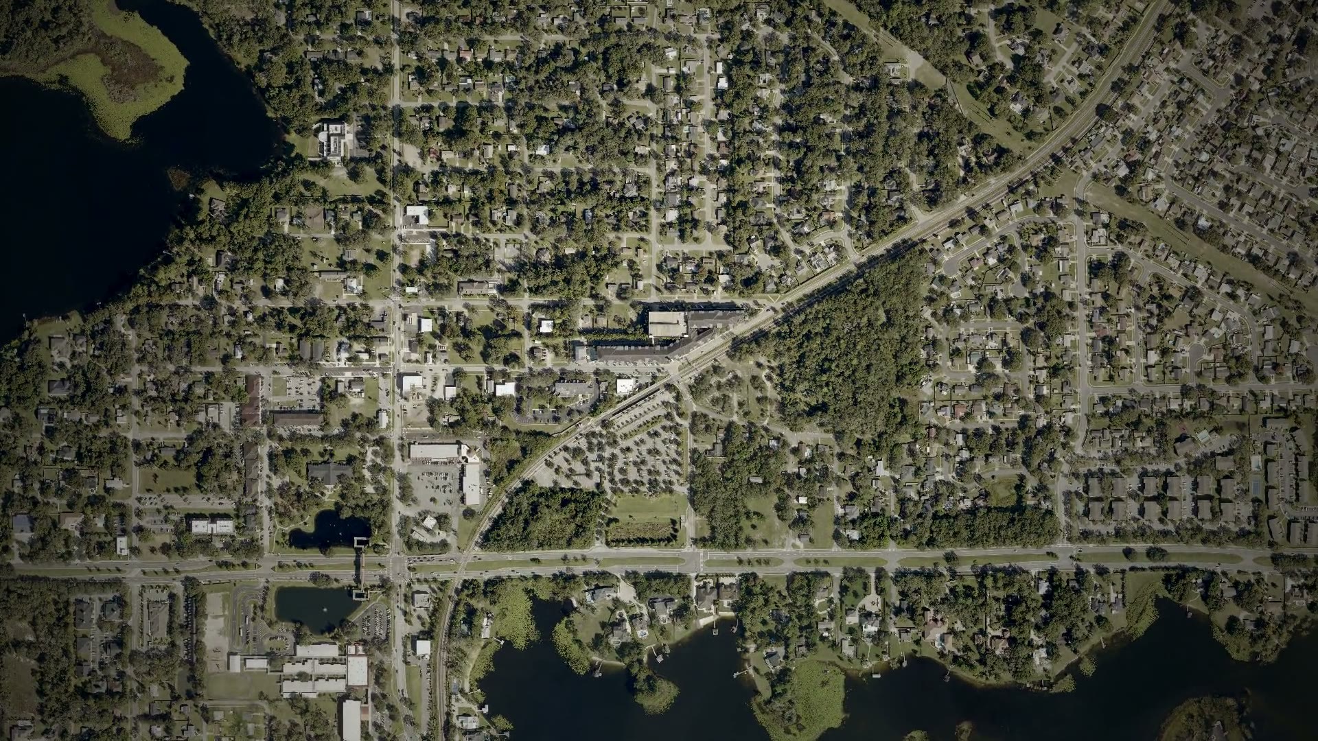 Aerial view over the Lake Mary area