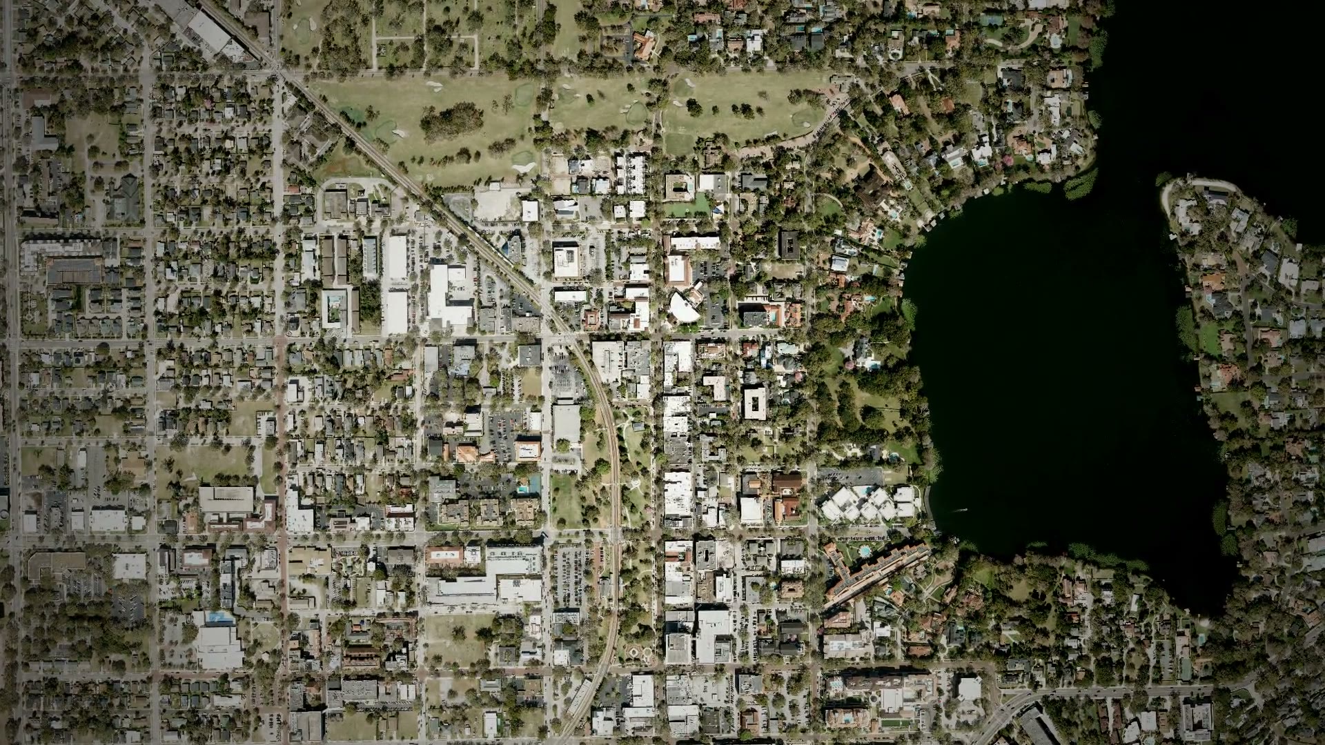 Aerial view over the Winter Park neighborhood