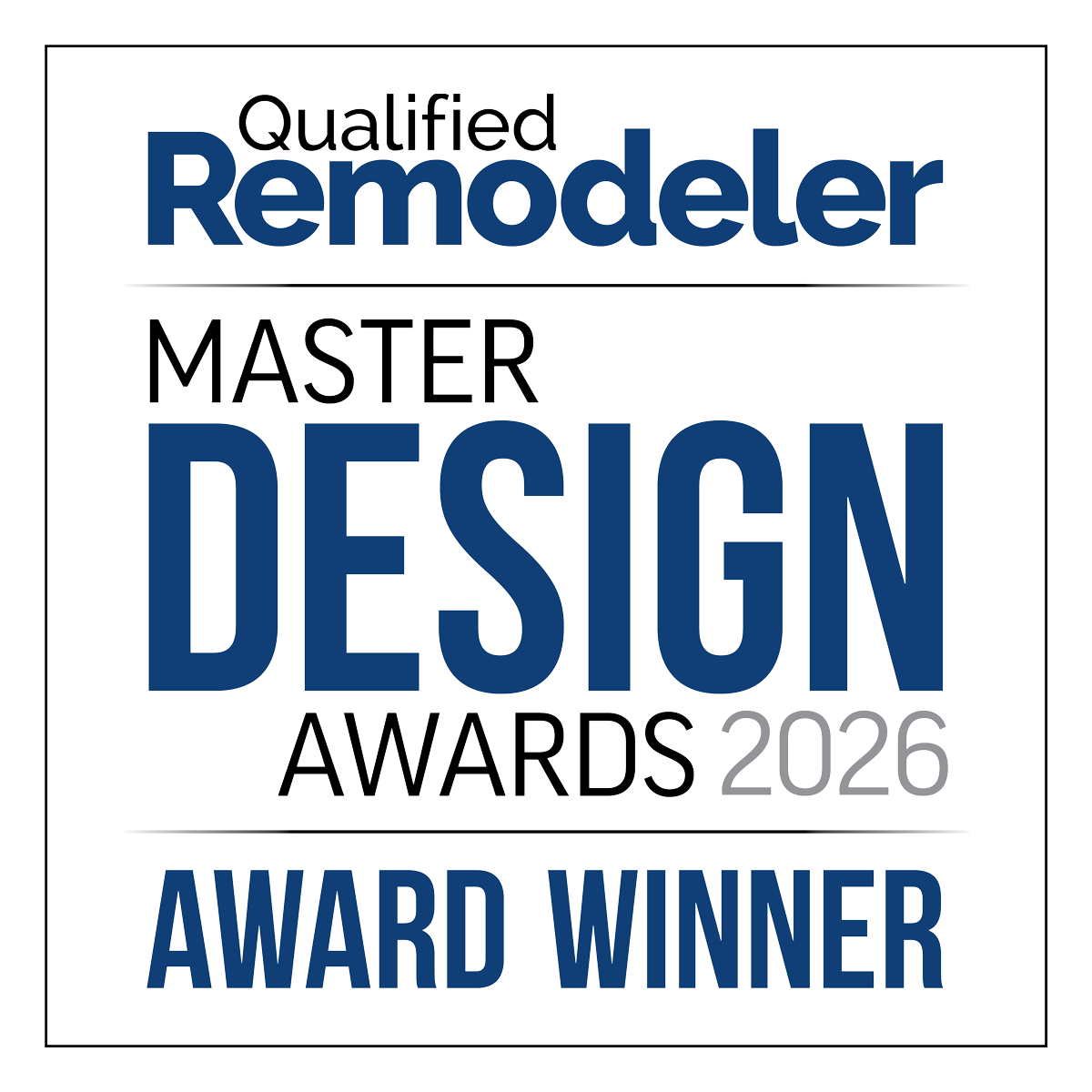 Qualified Remodeler Master Design Awards 2026 Award Winner badge